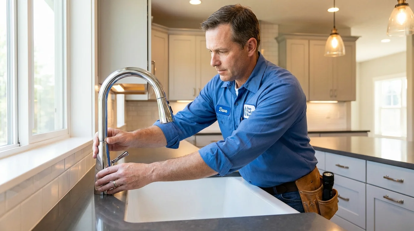Kitchen faucet installation by Johns Plumbing LLC in Vergennes