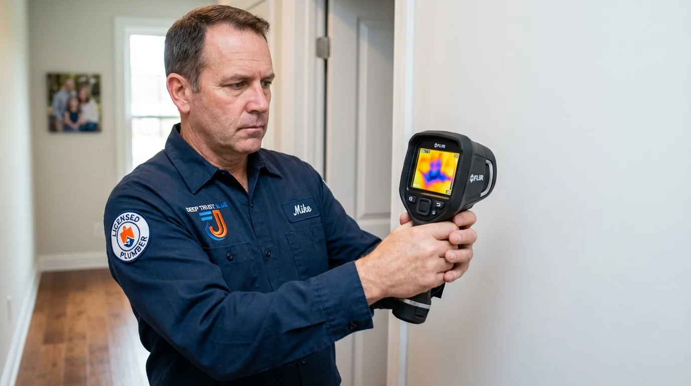 Thermal imaging leak detection by Johns Plumbing LLC in Vergennes